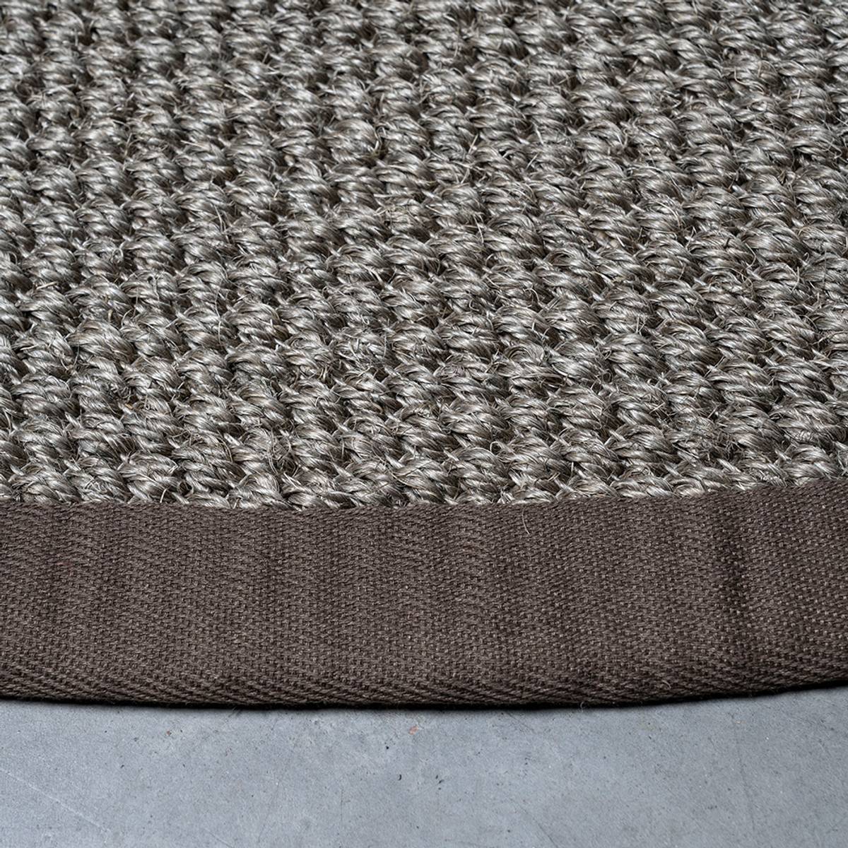 Sisal teppe (80x300 - Gråbrun/brun kant)