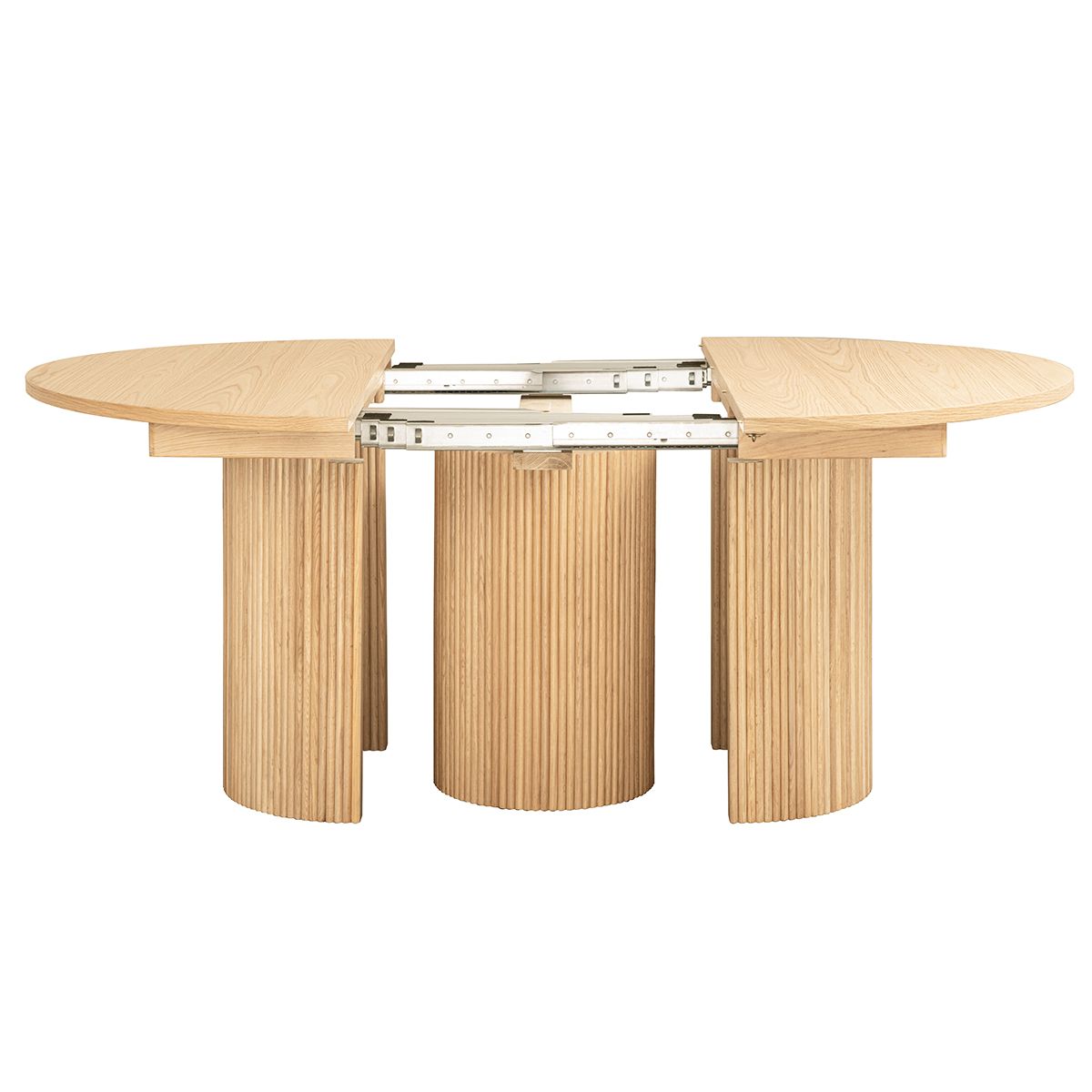 Noor rundt spisebord ø120 (420) med 6 tilleggsplater (lys eik)