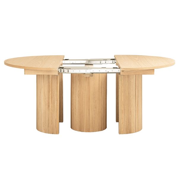 Hovedbilde Forhåndsbestill - Noor rundt spisebord ø120 (420) med 6 tilleggsplater (lys ...