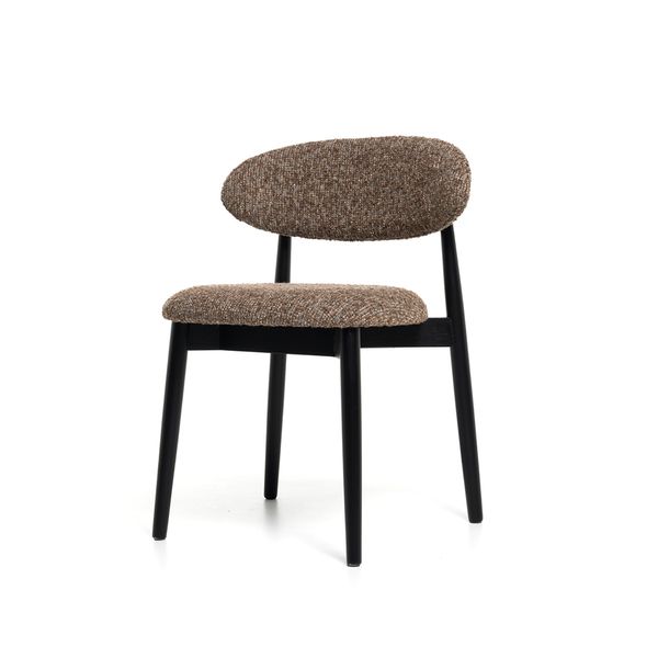 Hovedbilde Malmø spisestol heltre sort eik (stoff Nova brun melert)