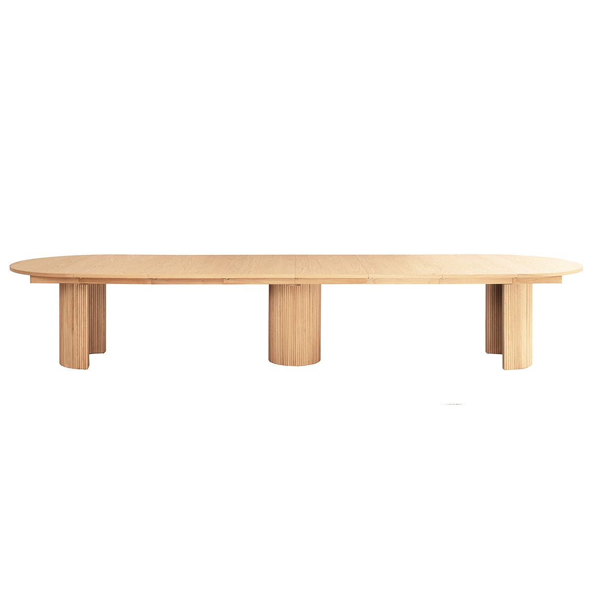 Noor rundt spisebord ø120 (420) med 6 tilleggsplater (lys eik)