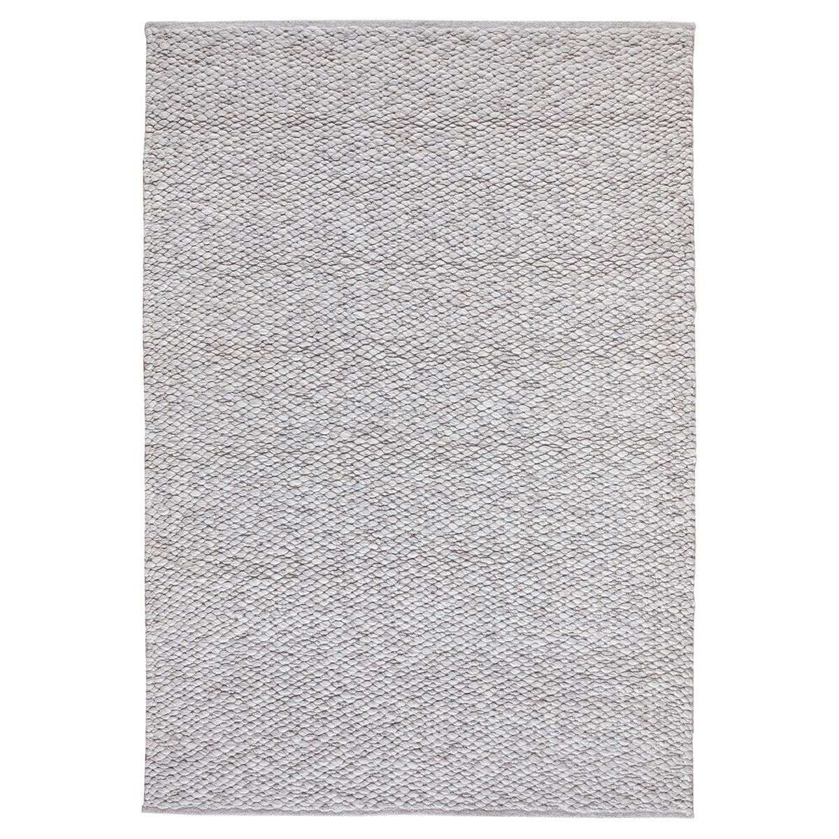 Bornholm teppe ull (300x400) offwhite/brungrå melert