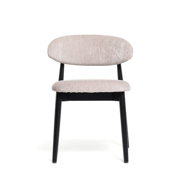 Hovedbilde Malmø spisestol heltre sort eik (stoff Boston beige)