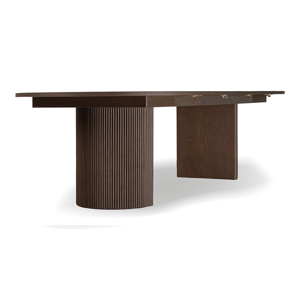 Noor rundt spisebord ø120 (270) med 3 tilleggsplater (røkt eik)