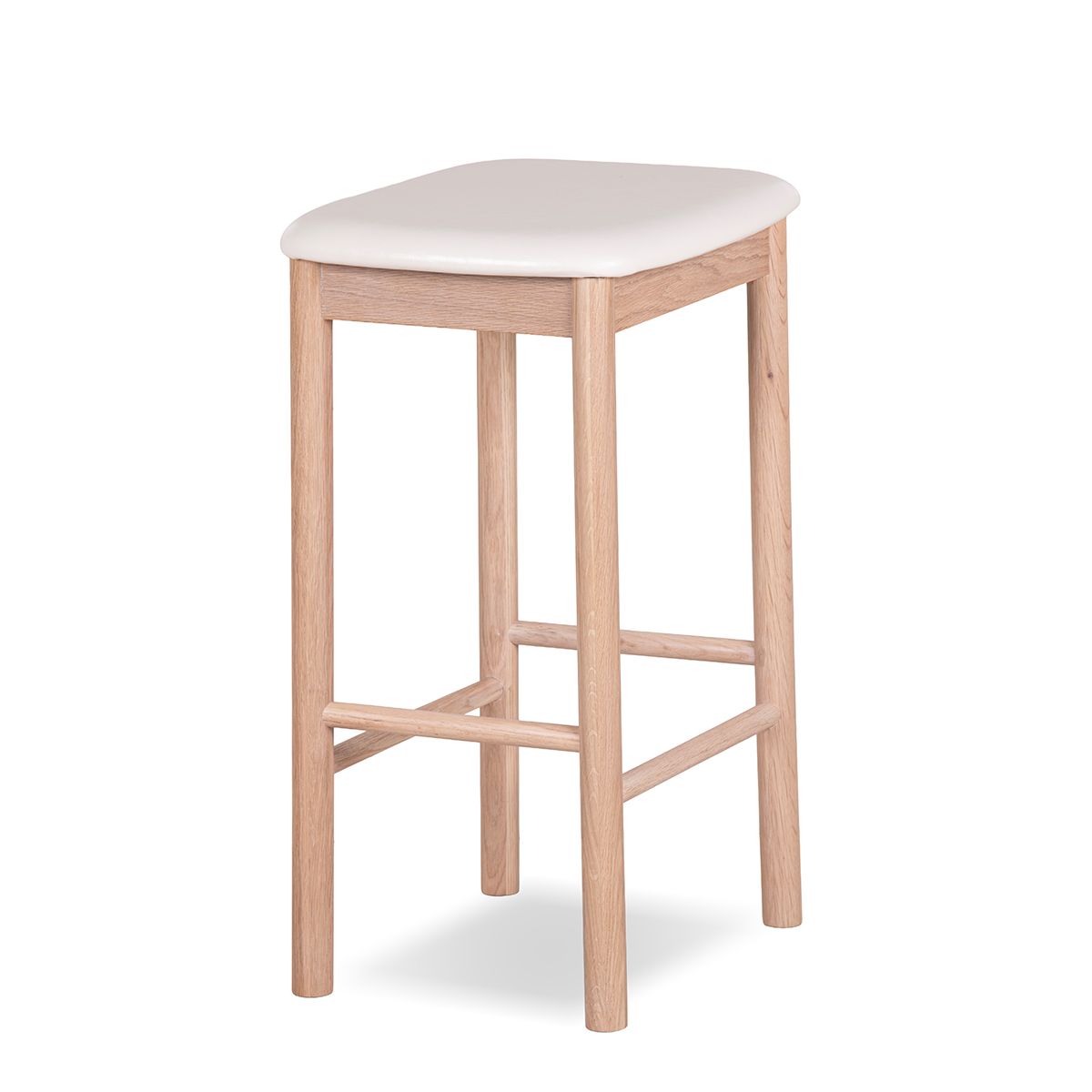 Voss barstol (h68) lys heltre eik/sete lys beige PU